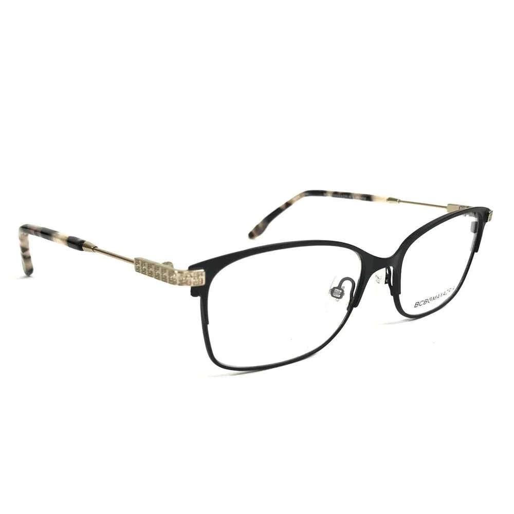 BCBGMAXAZRIA Eyeglasses Frames ANITA BLACK Matte Satin Tortoise 52-16-130